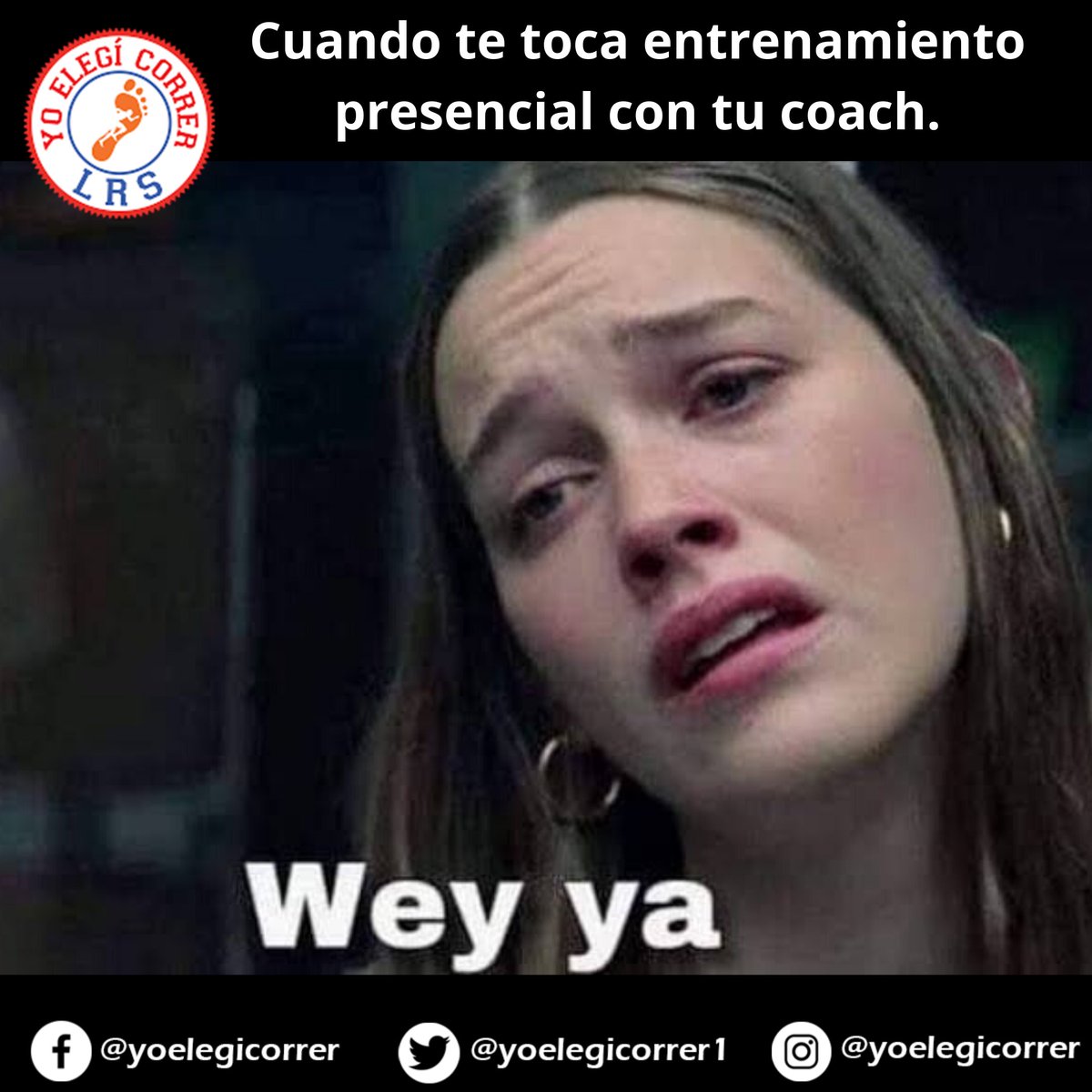 Etiqueten a quien no tiene piedad de su vida en esos entrenamientos presenciales. #YoElegiCorrer