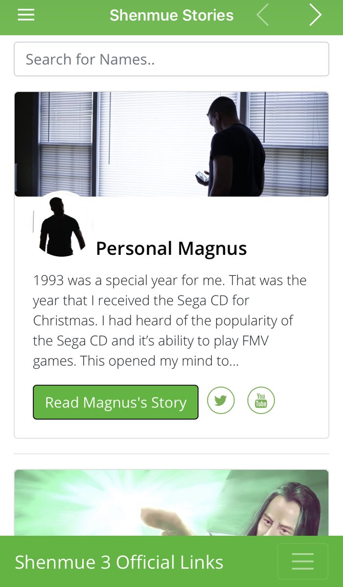 shen500kapp's tweet photo. Hey #ShenmueFans, @Magnus547 's Story is up on the 500K App. Magnus has a great YouTube channel where he shares his thoughts on the franchise, including interviews, live streams &amp; game theories. YouTube link below -

https://t.co/Agd72VPazp

#Shenmue #Shenmue2 #Shenmue3 #Shenmue4 https://t.co/xxKaOvwRjM