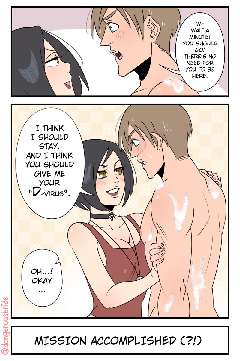 dangerousbride's tweet image. A year ago I made one of my first RE2Remake fanarts based on the famous bathtub video, which was the start of the "naive Leon" saga we love so much. To celebrate, have a new version of it, this time in comic form 😏🛀
#ResidentEvil #ResidentEvil2Remake