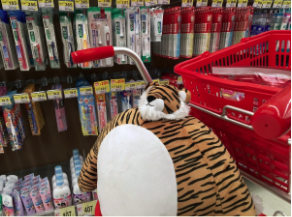 TinyHeadKingdom's tweet image. Twist stops by the store to pick up some travel supplies. He’s not going anywhere, he just likes to be prepared. Besides, you can never have too many toothbrushes. 
#thk #tinyheads #tinyheadedkingdom #twist