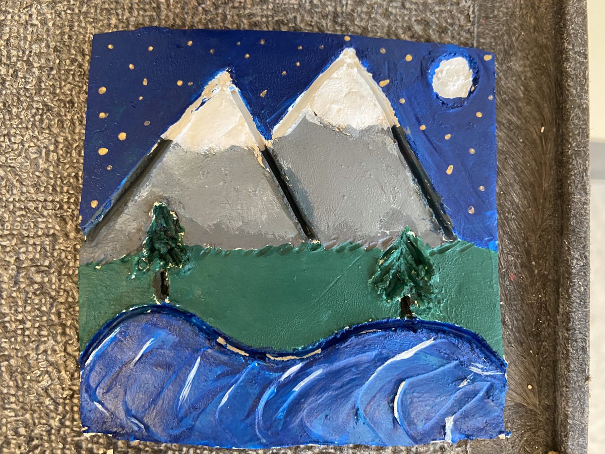 In art class today we experimented with different kinds of paint and the blending of complimentary colours. #ubcBEd #MYSRL