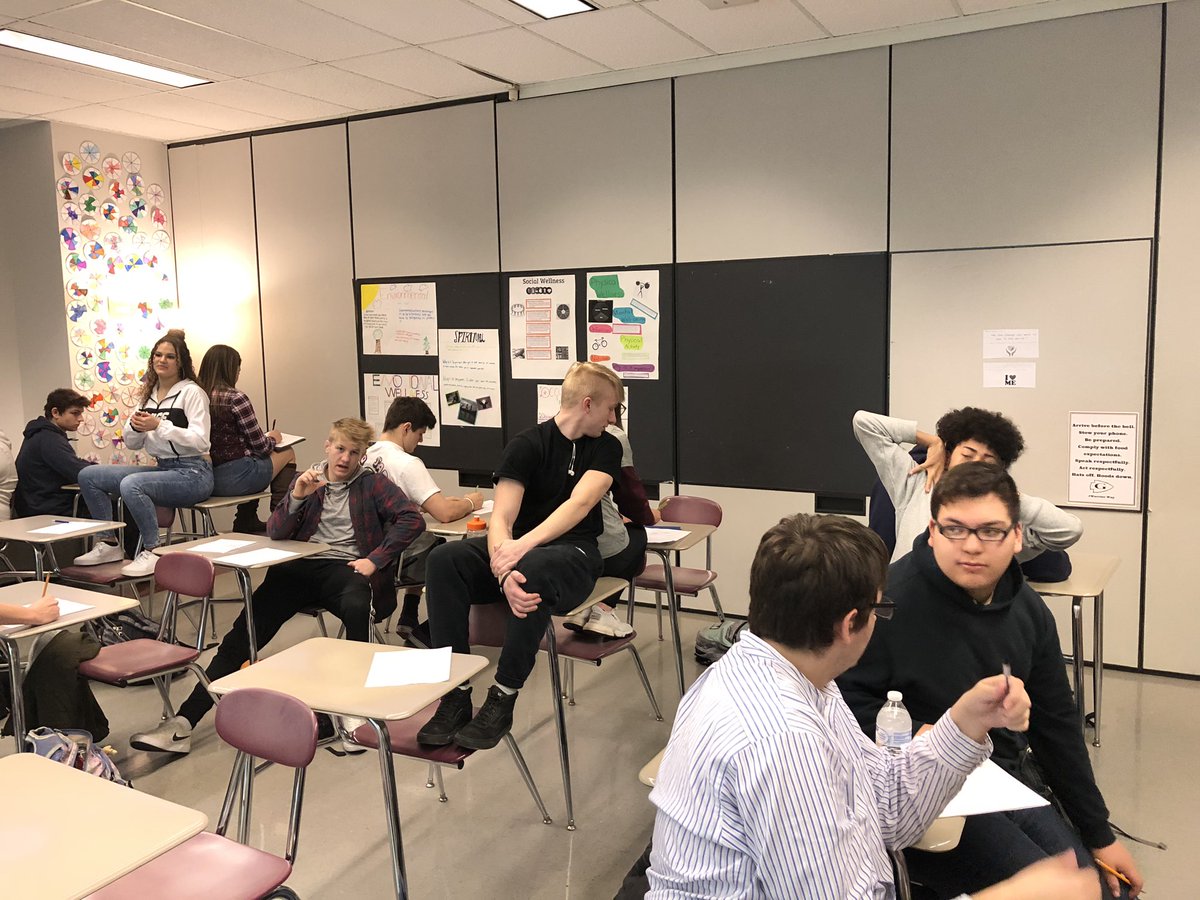 MrsBlackHPE's tweet photo. As part of spiritual wellness unit, it is vital that we build our listening skills and work on talking to new people. In class today, my students were able to work on these two skills in order to build their spiritual wellness! #favoritelesson #WarriorWay #GASDisGreat https://t.co/JClpPWD4rN