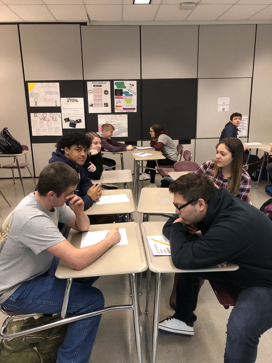 MrsBlackHPE's tweet photo. As part of spiritual wellness unit, it is vital that we build our listening skills and work on talking to new people. In class today, my students were able to work on these two skills in order to build their spiritual wellness! #favoritelesson #WarriorWay #GASDisGreat https://t.co/JClpPWD4rN