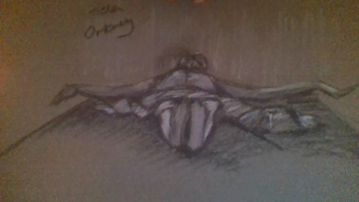 orkneygoddess's tweet photo. #lifedrawinglive #bbc4 Not so good with the feet though. Plus his head is kind of exploding. https://t.co/sgNsd5J9sv