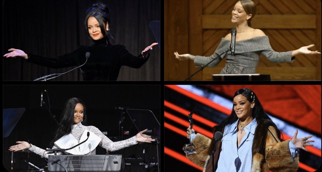 _Vaun's tweet photo. you know Fenty is giving the fuck out of a speech when she does this: https://t.co/hRTlUbpR3C