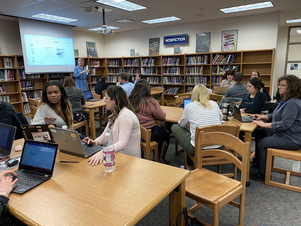 CarrieSimmsLCPS's tweet photo. JML teachers engaging in collaborative PL work- sharing our commitments and inviting each other into our classrooms as we seek feedback! https://t.co/lL5ehzhNzY