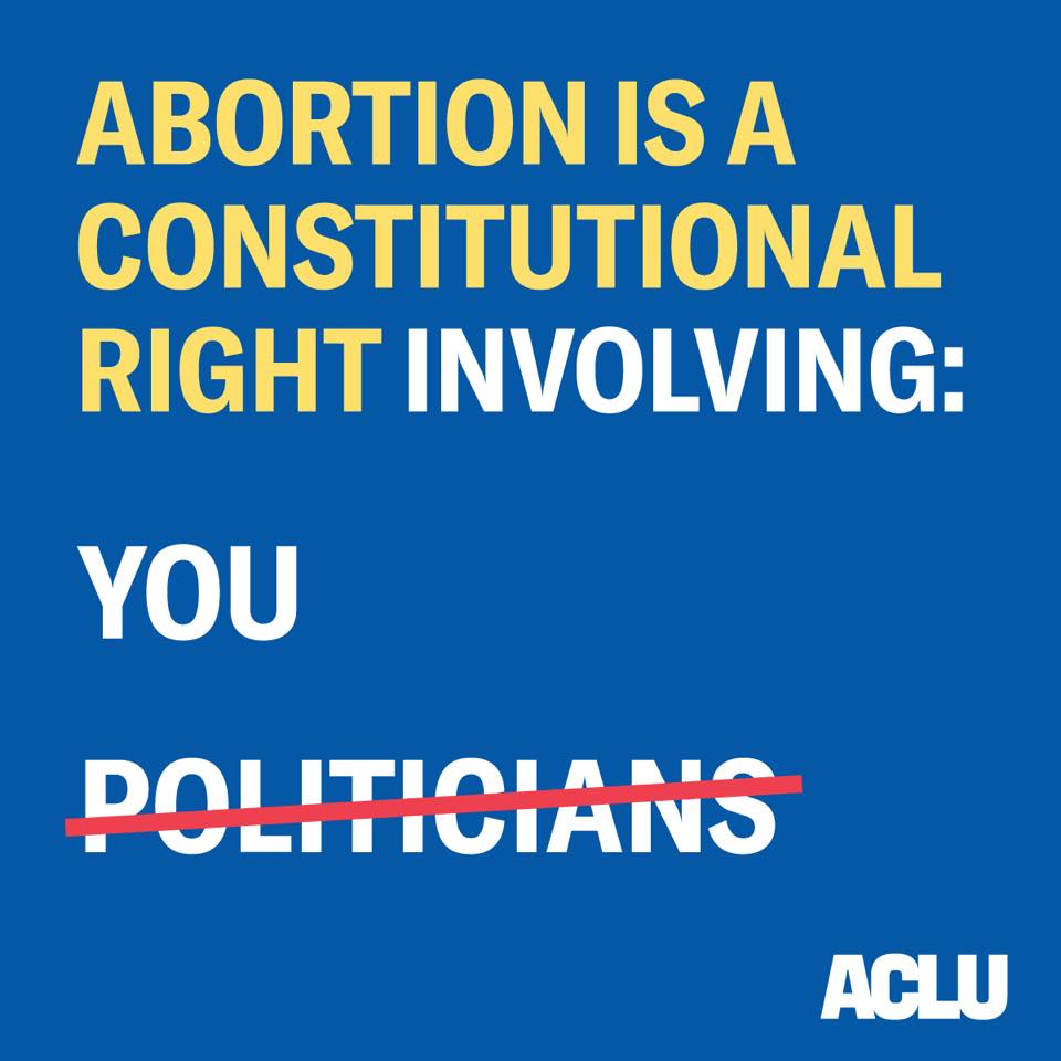Abortion is a constitutional right involving: You. (politicians is crossed out)