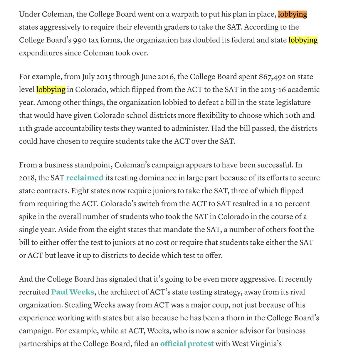 More about CB lobbying  https://www.newamerica.org/education-policy/edcentral/how-college-boards-aggressive-campaign-to-save-the-sat-may-kill-it/