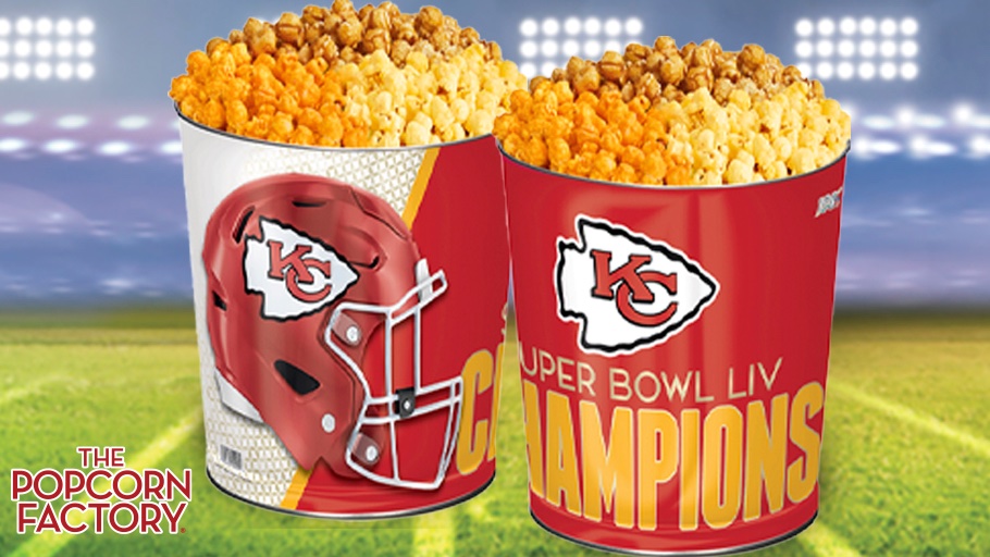 PopcornFactory's tweet photo. CHIEFS WIN!
Congrats Super Bowl LIV Champions!
Celebrate with our limited edition officially licensed Commemorative Popcorn Tin
Shop: https://t.co/Ulu2eD1m8Y #Superbowl2020 #SuperbowlLIV #SBLIV #Superbowl #Champions #Chiefs #KansasCityChiefs #ChiefsKingdom #NFL #ThePopcornFactory https://t.co/TfMhX3eBzx