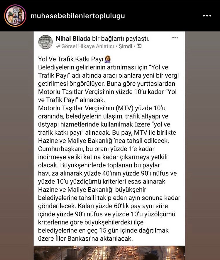 MuhasebeBT's tweet photo. Gün Geçmiyor Ki Her Gün Yeni Bir Vergi Sistemi Çıkıyor... @bledanihal @MuhasebeBT #smmm #kdv #vergi #YineVergi #HerGunVergi #yol #trafik #katki #payi #Mbt_By https://t.co/kCaIvevb2V
