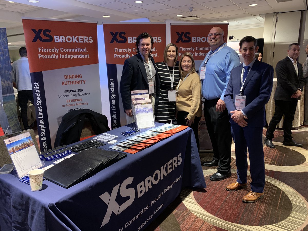 XSBrokers's tweet photo. Thank you to all the agents who came out to MetroRAP in NY and stopped at the XS Brokers booth. We appreciate your support more than you know! XS Team Photo L to R: Scott Burns, Jessica Holzinger, Jennifer Izzo, Adam Ahmed and Peter Buccinna) #MetroRAP #PIANY #insurancenews https://t.co/l8fbJdS4Dh
