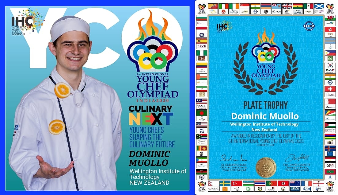 subornobose's tweet photo. #YCO2020

Dominic Muollo of Wellington Institute of Technology, New Zealand was Awarded with the plate trophy in recognition by the Jury of the 6th International Young Chef Olympiad 2020

#Sustainability #CulinaryCompetition #UNsdg https://t.co/8ooVeJzRk0