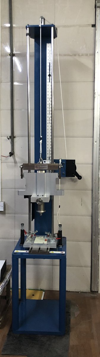 FineFinishTeam's tweet image. Our new drop weight impactor from Material Testing Technology USA for testing as per @ASTMIntl ASTM D7136 and ASTM D7766 #impacttest #dropweightimpactor #CAI #newtestfacility