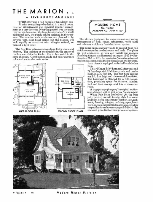 The most delightful thing to me is that you used to be able to just buy a house blueprint out of a house catalog and then you and your pals would get together and build it and then you got to live in it.... simply divine... wish I could have a little house... 