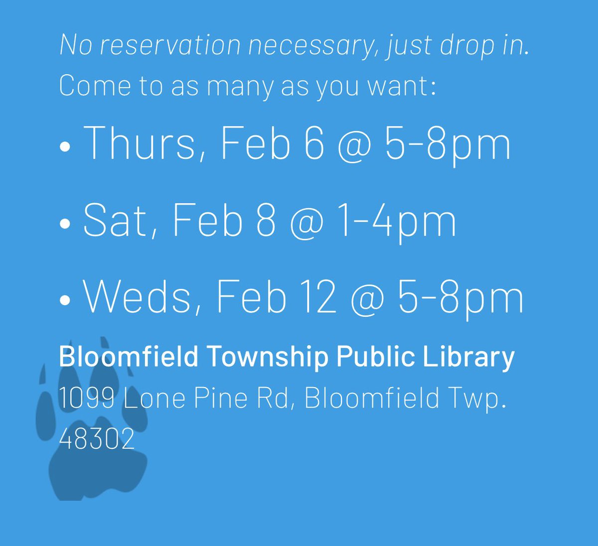 kellynewell79's tweet photo. Please join us at the Bloomfield Public Library this Thursday, February 6 from 5- 8PM for our first FREE session to plan your science fair project, sign up, or complete a piece for the art exhibition. @EastHills4_8 @EastoverEagles @eastovermedia https://t.co/ddOwfl4lIM