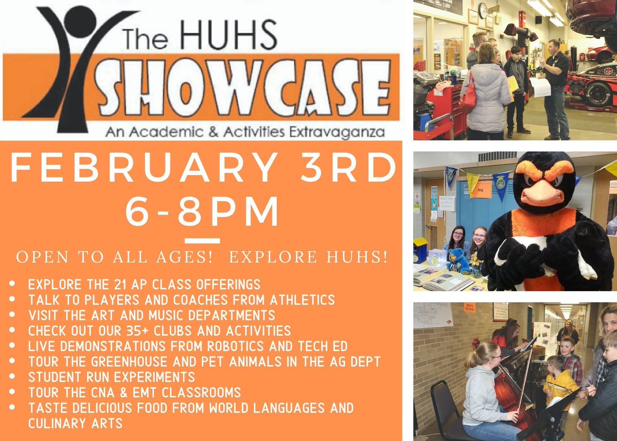 Come visit the FBLA &amp; DECA booth tomorrow from 6-8pm.  We will have a scavenger hunt (&amp; prizes) &amp; members eager to share their experiences.  We can’t wait to meet the HUHS class of 2024 and the community’s next business leaders :)