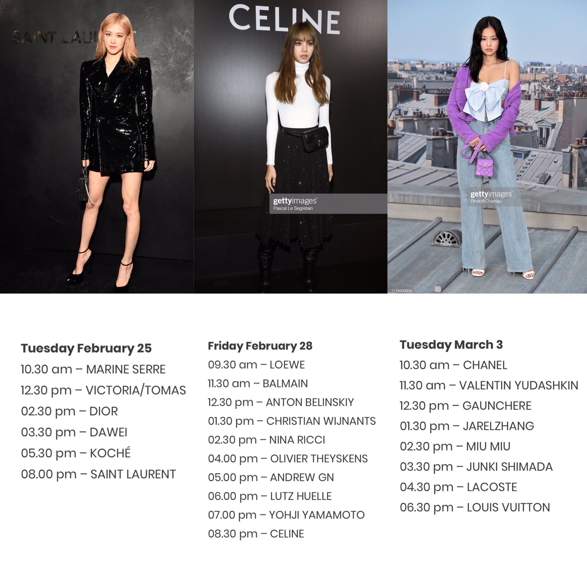 Dy Paris Fashion Week Rose Saint Laurent Lisa Celine Jennie Chanel Hope They Attend Rose Lalisa Jennie T Co 9ysqxmbm9p