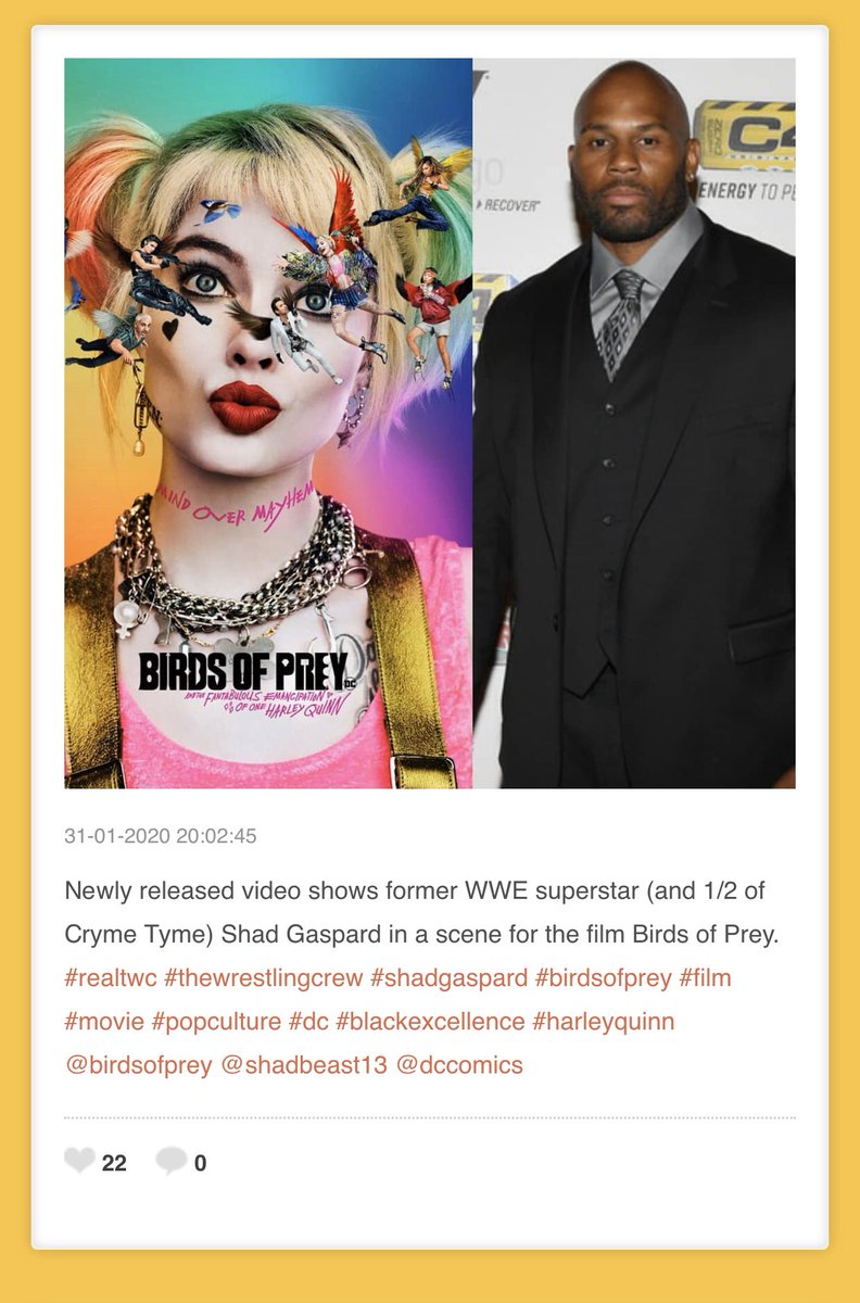 Shadbeast's tweet photo. Actually @TheRealMorrison &amp; @Shadbeast are in #BirdsOfPrey
.
.
.
.
.
 #BirdsOfPreyMovie #BirdsOfPreyFilm #MargotRobbie #DCComics #ComicbookNews #ComicbookFilmNews #WrestalingNews #ProWrestlingNews https://t.co/eWIQfSkKzH