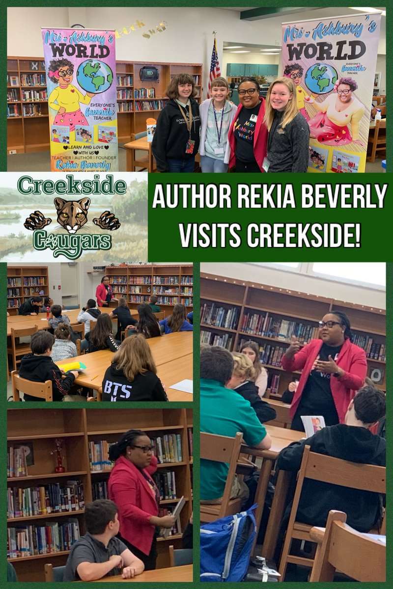 Thank you Author <a href="/RekiaBev/">Rekia Beverly</a>, for visiting Creekside and speaking to our 6th grade ELA classes! We loved hearing about your journey as an author and about #MrsAshburysWorld! #CreeksideVCSRocks #CelebrateLiteracy2020 #VCSMedia