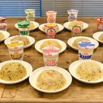 話題のカップヌードルチャーハン!今日は朝から張り切って全種類作ってみました!