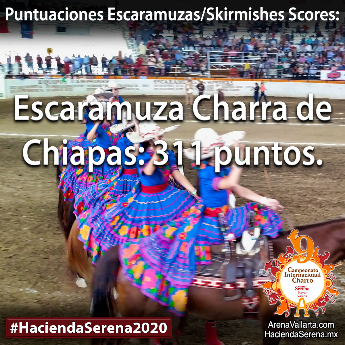 Ver TABLA COMPLETA en 👉🏻 bit.ly/HaciendaSerena…

See FULL SCORES TABLE 👉🏻 bit.ly/HaciendaSerena…

#HaciendaSerena2020 #ArenaVallarta2020 #HaciendaSerenaPV #ArenaVallarta #PuertoVallarta #Charrería #Charros #Escaramuzas #Skirmishes