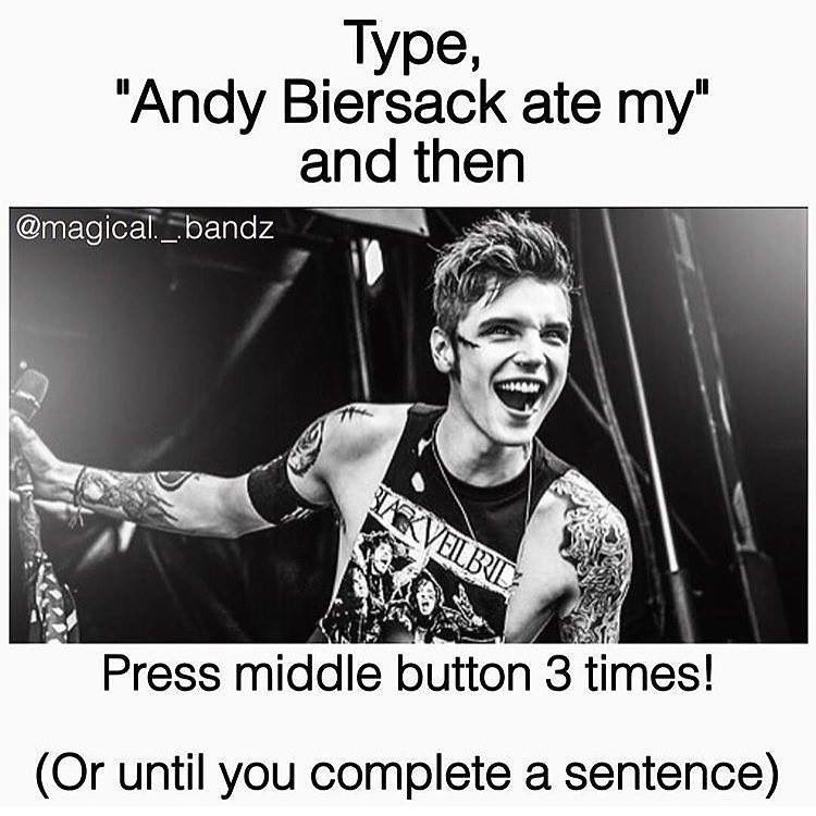 Do it you won’t. We will share your replies on the podcast 
#emo #andybiersack #blackveilbrides #emopodcast #emoboy #cuteboy #rockstar #emomeme #emoband