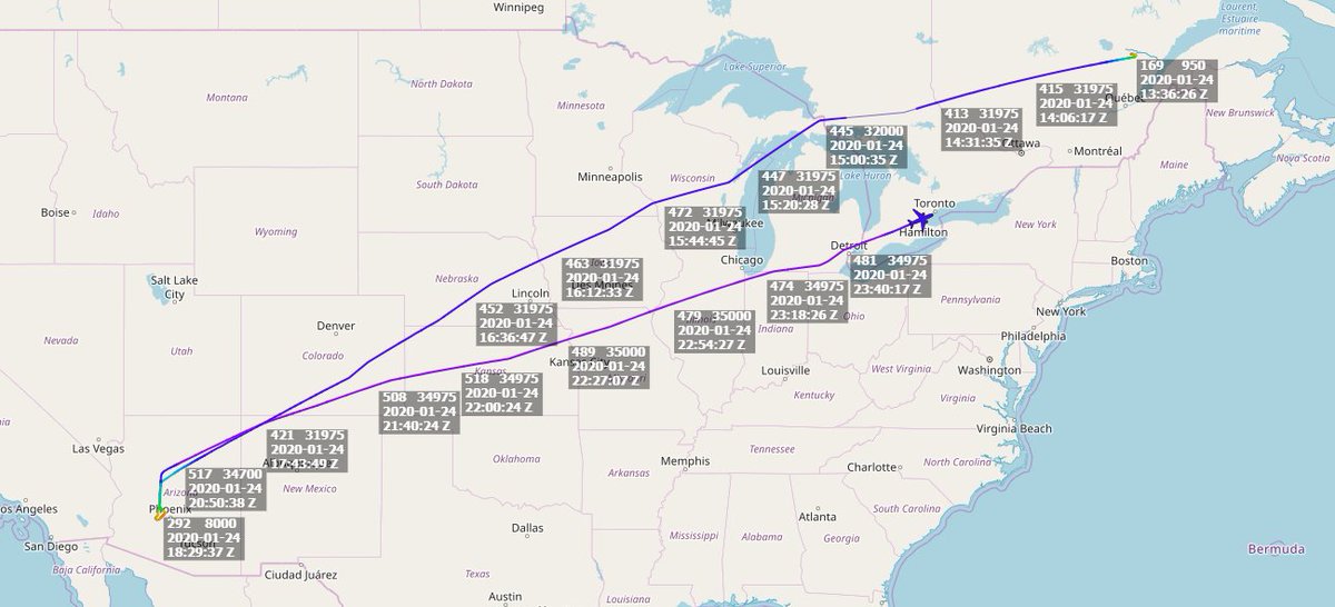 steffanwatkins's tweet photo. 15003 also did a scoot to Arizona from Bagotville QC, home of part of the #RCAF CF-188s fleet, on Jan 24, so I'm guessing a whole bunch of RCAF are down there facilitating #ExREDFLAG|#ExerciseREDFLAG? https://t.co/voKnp5fPw5