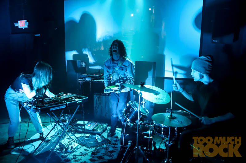 sidmuchrock's tweet photo. BETTER LATE: Boundaries were pushed when @wearehxxs, #NewObsessions and @RIPeter_ played Stray Cat Film Center on 1/18. My photos and video of the night are on Too Much Rock at https://t.co/RXx5NG3E5Y. https://t.co/AJtOL9Bk8u