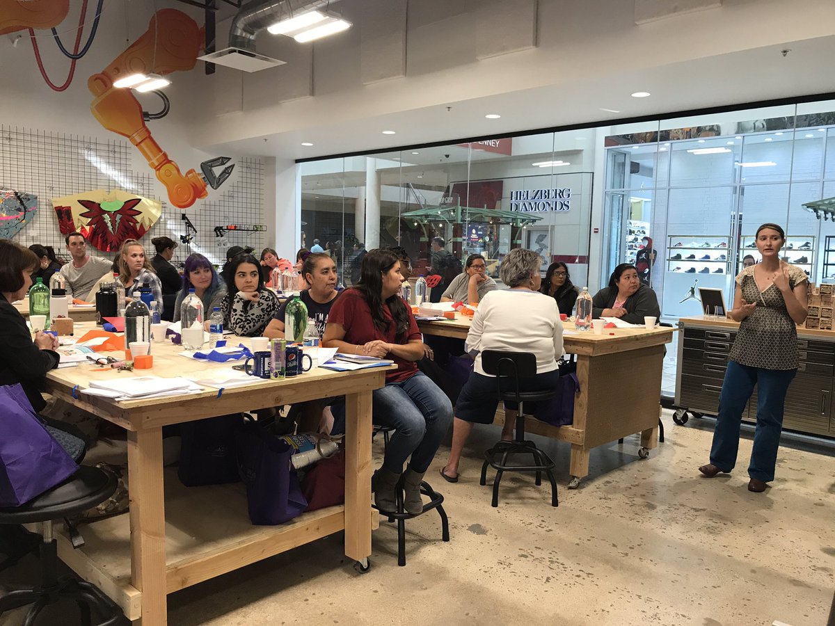 STEMAZingST's tweet image. #MakeSpaceForWomen in #eceSTEM like Michelle Hodges facilitating #STEMAZing workshop funded by @OAS_official for 25 #EarlyChildhood educators who gave up their Saturday to #NoticeAndWonder with us @artsAZ #CatalystArtsAndMakerSpace @ShopTucsonMall! #GirlsAreBrilliant