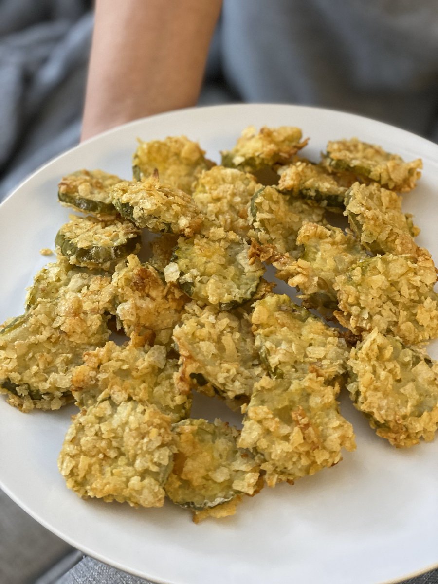 denaweiss's tweet photo. The @LAYS really do it for these fried pickles. Direct quote from @mara_weiss: @chrissyteigen is a genius. #TYSM https://t.co/ZjUpb2IRwq