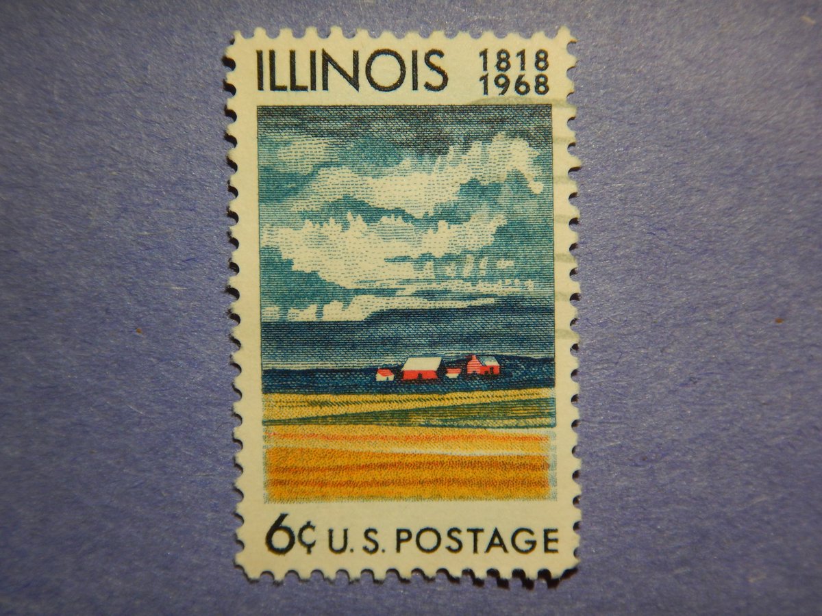 WorldofSmall's tweet photo. 1968, 6 Cent US Postage Stamp, Illinois Sesquicentennial https://t.co/dSL1RQ5sYE