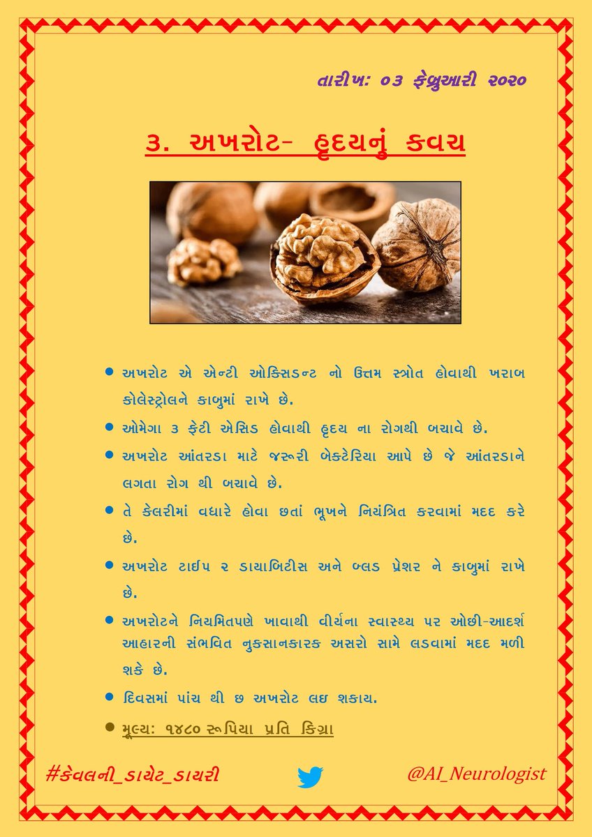 પ્રકરણ ૩: "અખરોટ - હૃદયનું કવચ" #કેવલની_ડાયેટ_ડાયરી (૫/n)