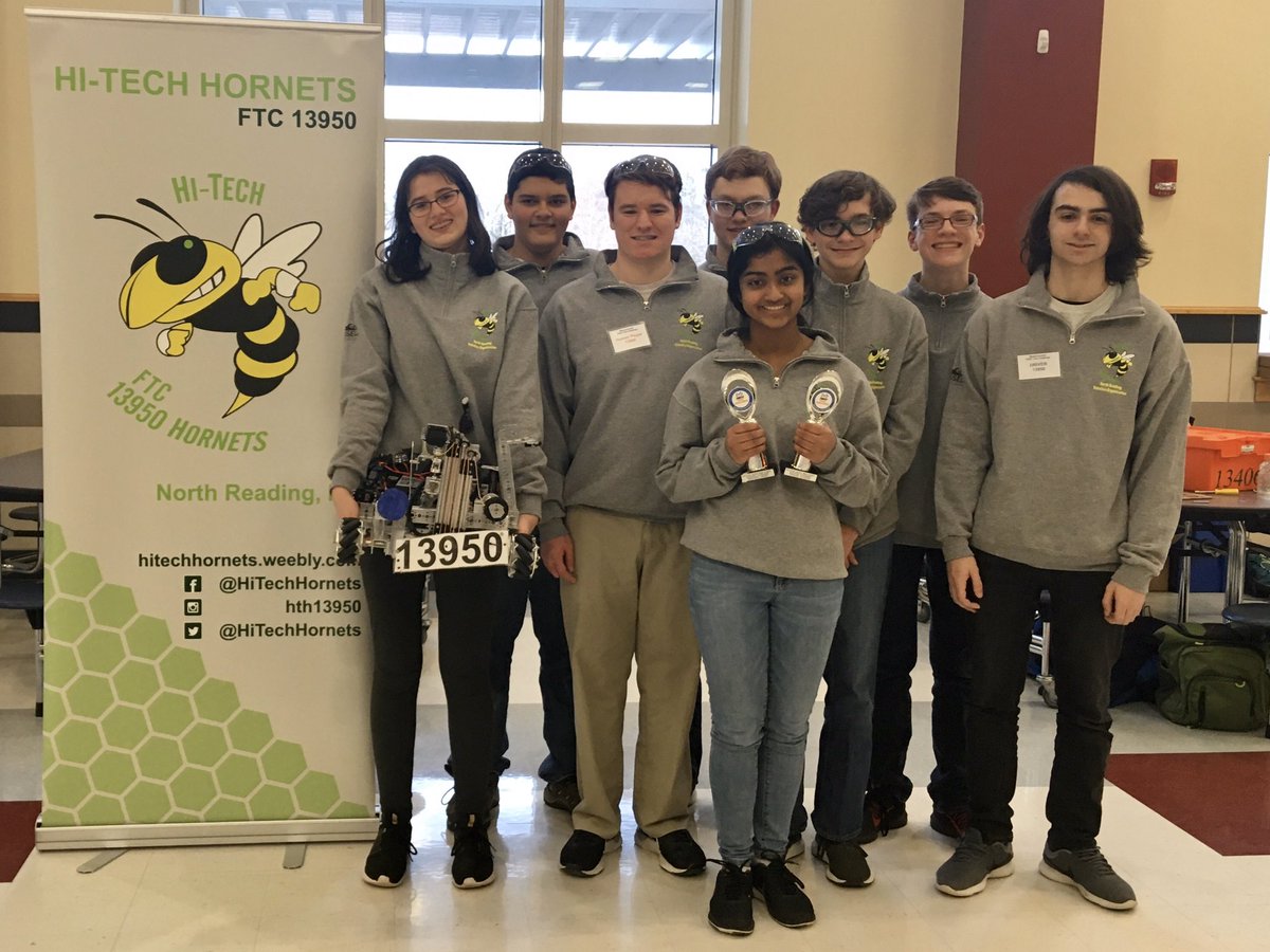 Hi_Tech_Hornets's tweet photo. Scored 112 points with alliance partner Lightspeed. NRRO team Hive Mind chose us to go into the finals with them. We lost but did a 3 stone autonomous and finished second alliance overall. Won the Motivate Award. Bonus having Nate as emcee. Thank you Natick for hosting today! https://t.co/RxUrreFkSb