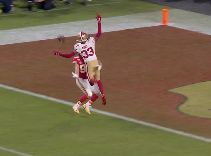 zach_harig's tweet photo. One of these flags for defensive pass interference was picked up, the other was not. 🤨🧐 https://t.co/QDjL7vxkHN