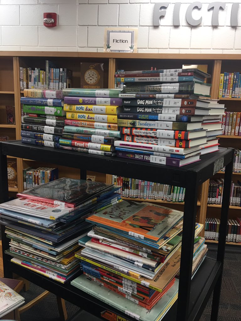 RogersDebra's tweet photo. We always enjoy the arrival of new books!  #hcslibrarymedia #hcslead #crazyaboutdaisy https://t.co/dYX0iQ8FcJ