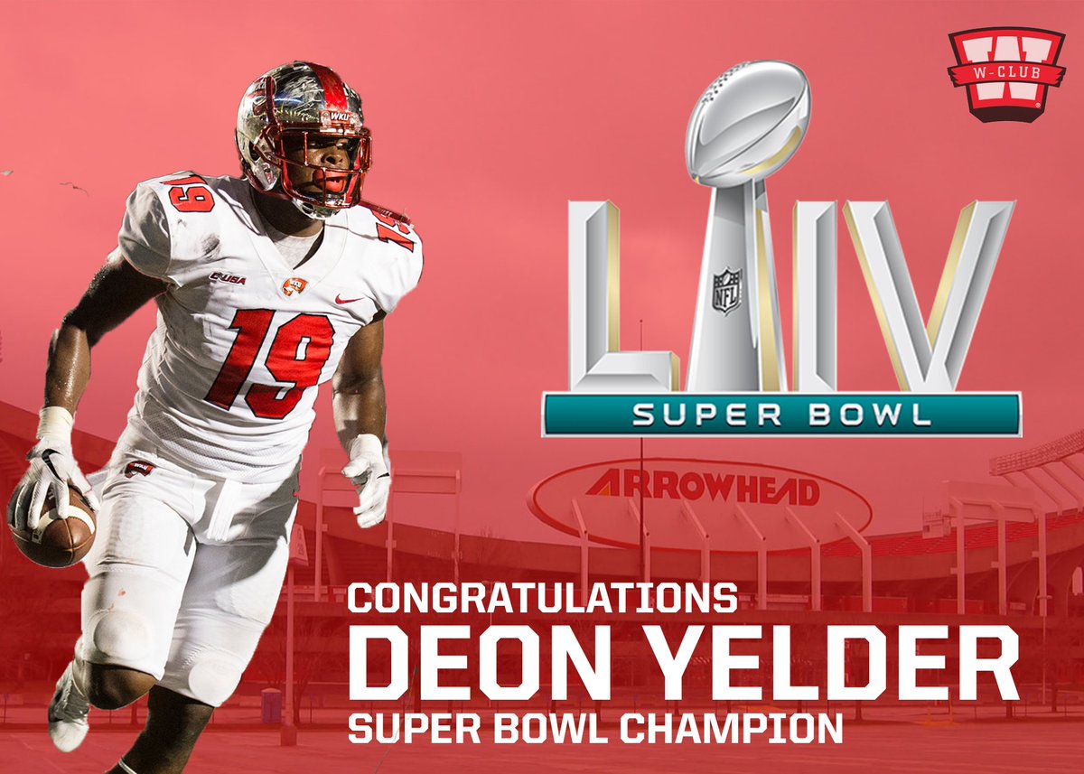 For the 1️⃣st time EVER, a @WKUFootball alum has played in and won the Super Bowl!

Congratulations to @DeonYelder and the @Chiefs on winning #SuperBowlLIV! 

Once a Hilltopper, ALWAYS a Hilltopper!

#ProTops  |  #ChiefsKingdom