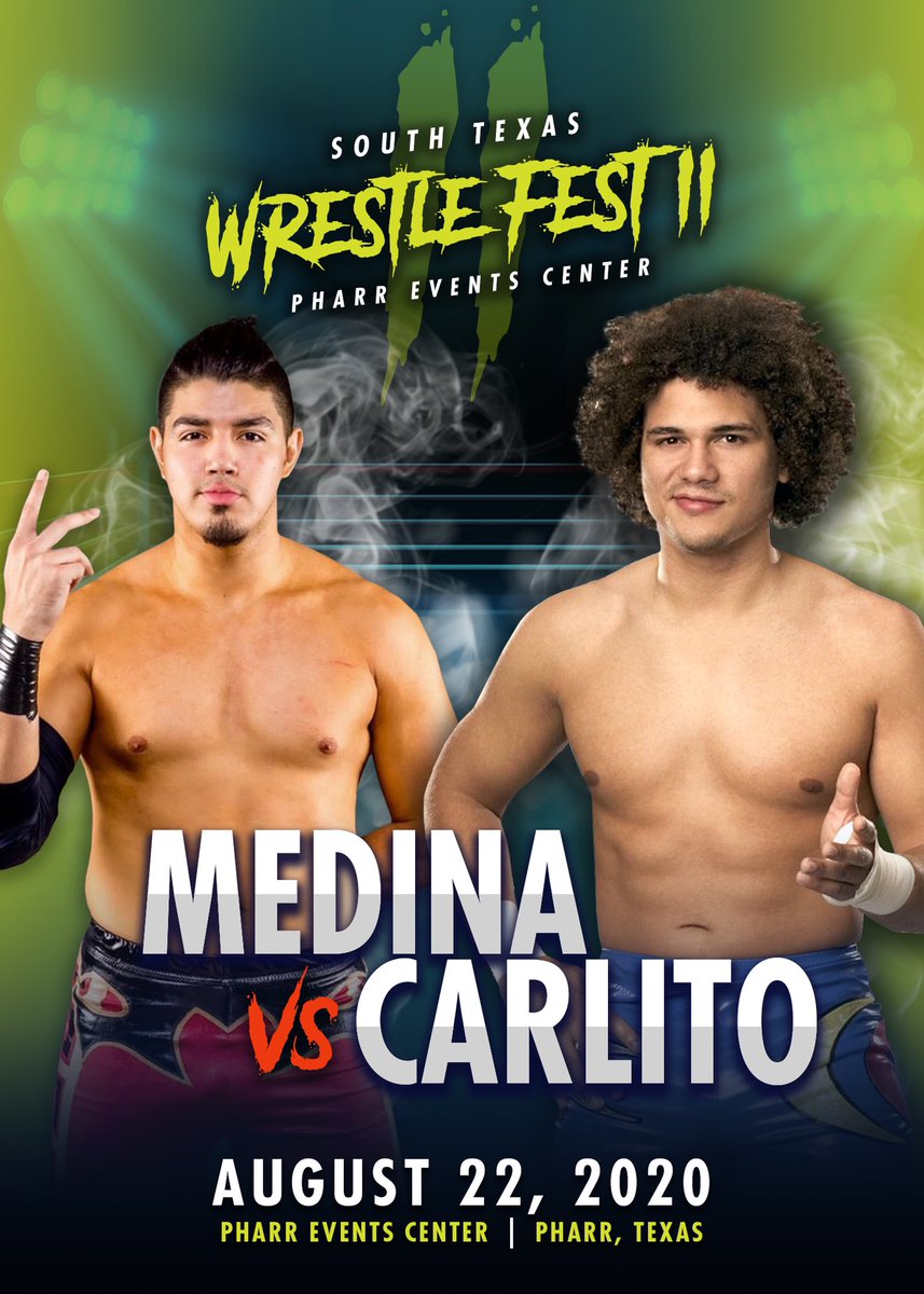 SouthWrestle's tweet photo. Come watch @litocolon279 Carlito take on Gino Medina at South Texas WrestleFest #indywrestling #wwe #texaswrestlingleague https://t.co/DXMNsRS9hR