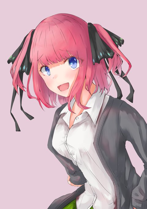 のいるんさんがTwitterに投稿した中野二乃(五等分の花嫁)のイラスト。