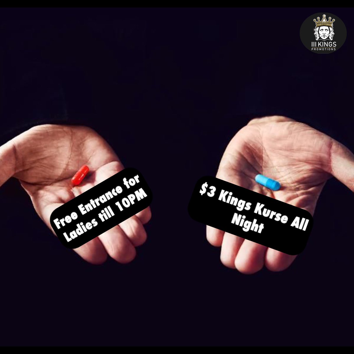 IIIkingsPromo's tweet photo. Which pill would y’all take 😌🤲🏽 because for the next College Night 🔥 - Free for ladies till 10 PM 🚨
- $1 off at the door if you wear a jersey🏀 
-$3 Kings Kurse all night 🥃🧊
#3kingspromo #lifeoftheparty #mwsu https://t.co/u6t6SUXk0M