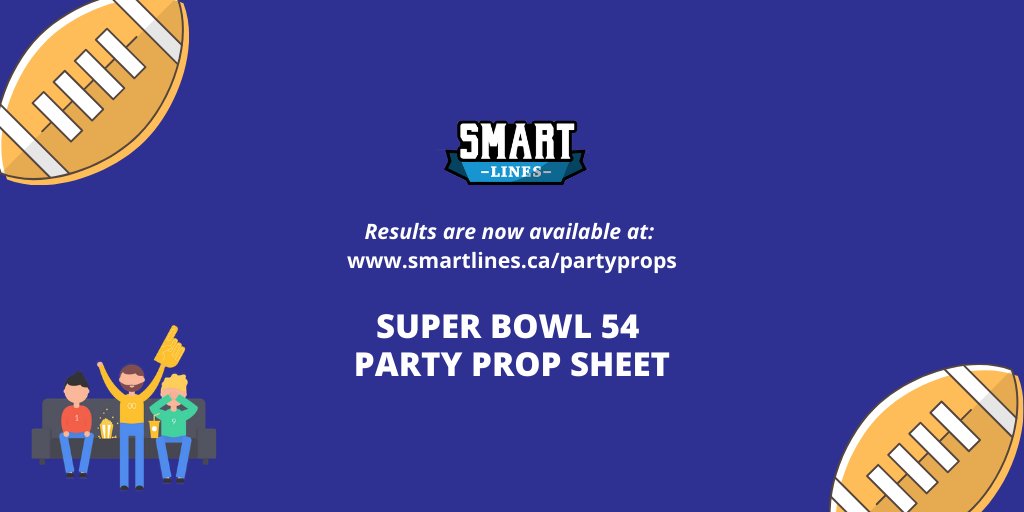 SmartLinesInc's tweet image. Results for SmartLine Party Prop Sheet are now available at smartlines.ca/partyprops!🏈🎉