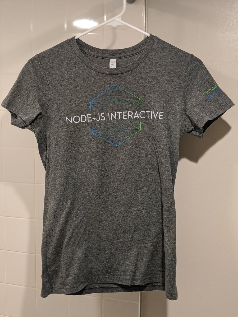 xiehan's tweet image. #2: #NodeJSInteractive 2018.
sometimes simpler is better. the design is classy, the fabric is very soft, and the cut is long & flattering. only complaint is they run small and shrink a bit more in the wash, so I probably needed 1 size bigger.
(Bella+Canvas, 52/48 Cotton/Poly, L)