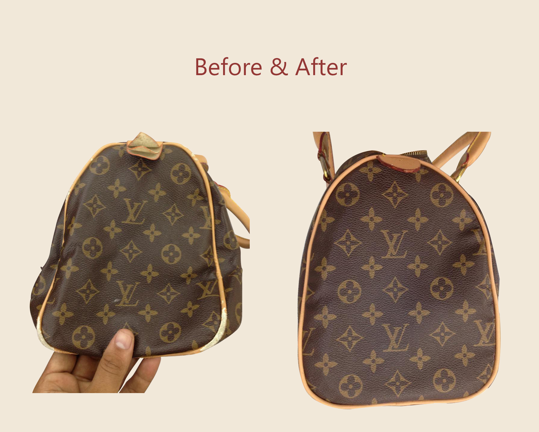 louis vuitton repair before and after