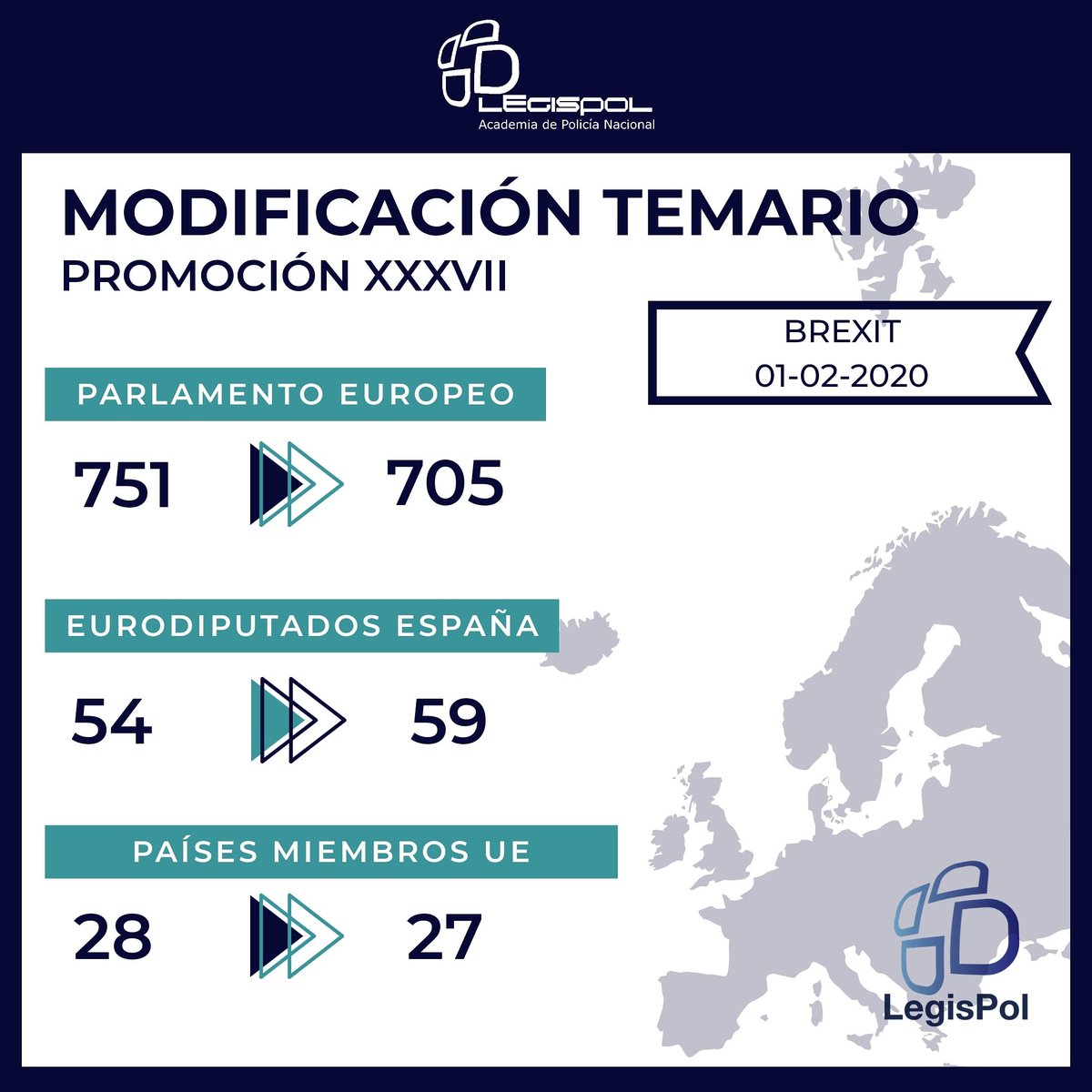 Acad_Legispol's tweet photo. Reino Unido se va de la UE y que significa 👉 CAMBIOS EN EL TEMARIO 🧐📚
Aquí bos dejamos las modificaciones que nos afectan 👇👇

#legispol #PoliciaNacional #oposiciones https://t.co/ZuXLLCwfQB