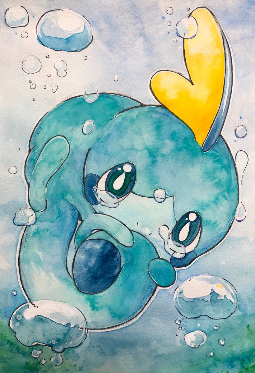 ニャトリエ わんちゃん ニャー君 メッソン Sobble 水彩画 Watercolor A5 ポケモン剣盾 Pokemonswordshield ニャトリエ わんちゃん ニャー君 メッソン Sobble 水彩画 Watercolor A5 ポケモン剣盾 Pokemonswordshield