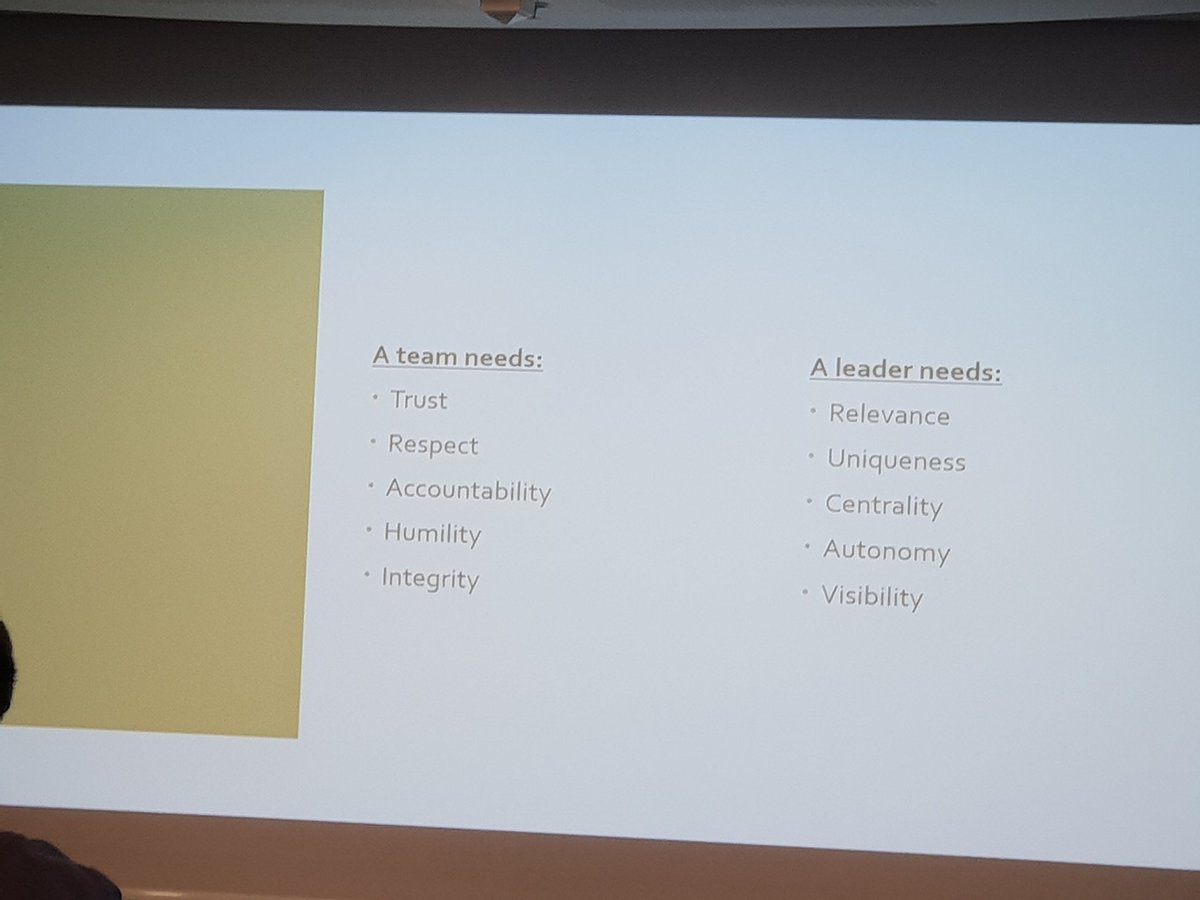 Bellemskey's tweet photo. What a team needs versus what a leader needs #WISCH 2020, #WhyThinkTanksMatter @onthinktanks @impacthub @ThinkTankHub_CH @foraus https://t.co/8pF218uv8i