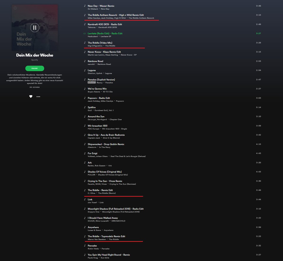 MarcusDProduct's tweet photo. @SpotifyDE ich finde ja "The Riddle" jetzt keinen schlechten Song aber 4 mal in meinem Mix der Woche finde ich dann doch etwas zu oft 😂 https://t.co/RyVGKuk5Th