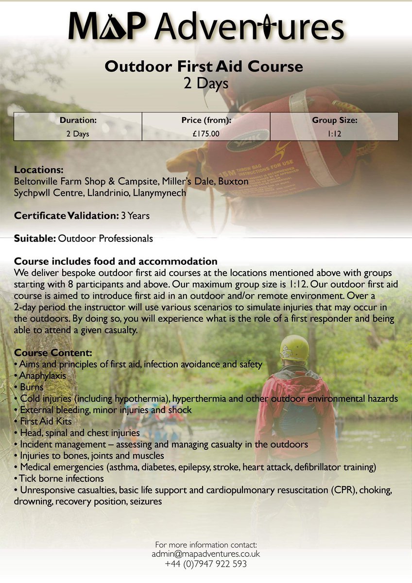 mapadventuresuk's tweet photo. #firstaid #firstaidcourse #outdoors #bookspot  17th of February 2020 https://t.co/dRJ4rZg0cO