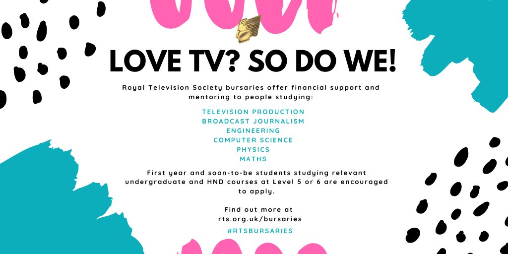 We're thrilled to announce the launch of the 2020 RTS bursary scheme! Find out more on how to apply here: bit.ly/2uhGqbA #RTSBursary