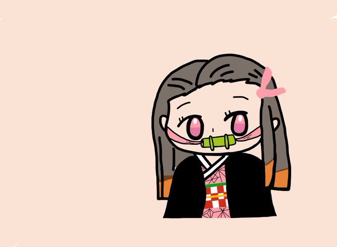 くらげちゃんさんがTwitterに投稿した竈門禰豆子(鬼滅の刃)のイラスト。