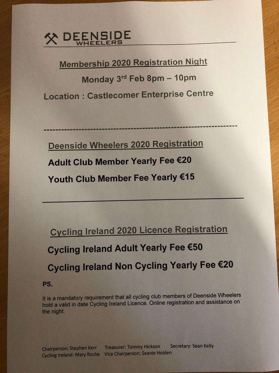 Club registration tonight 🚴‍♂️🚴‍♂️...8pm
